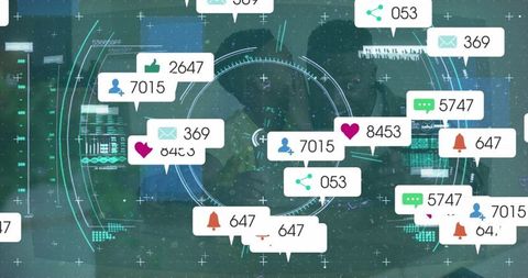 Father and Son Exploring Social Media Analytics Interface