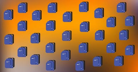 School Bag and Book Icons on Orange Gradient Background