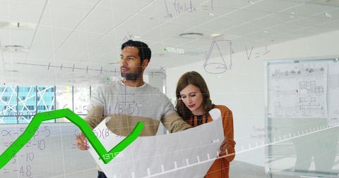 Diverse Architects Analyzing Data-Driven Blueprint Design