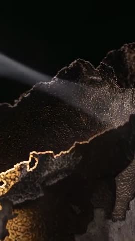 Drifting Smoke Across Torn Gold-Rimmed Charred Metal Layers | Cinematic Vertical Loop