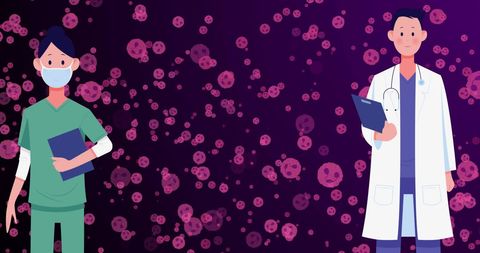 Medical Professionals Against Viral Infection Background