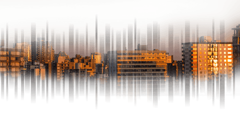 Digital Cityscape with Sunset Glow on Transparent Background - Download Free Stock Videos Pikwizard.com