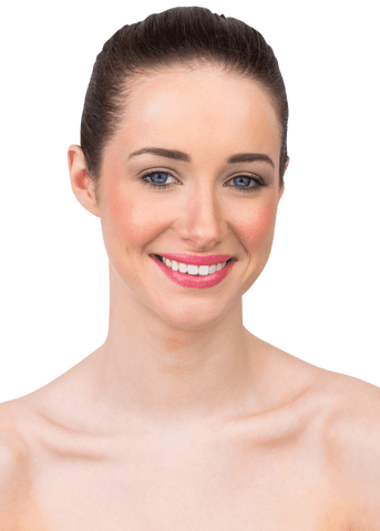 Woman Smiling Happily Isolated on Transparent Background
