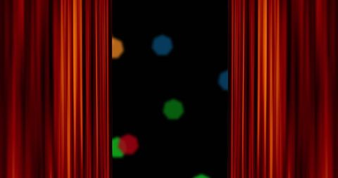 Red Curtains Frame Colorful Festive Lights Celebration - Download Free Stock Images Pikwizard.com