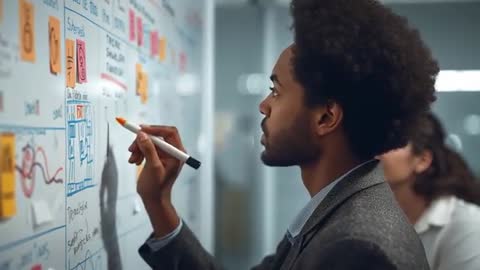 Professional Collaborating on UX Design in Modern Office