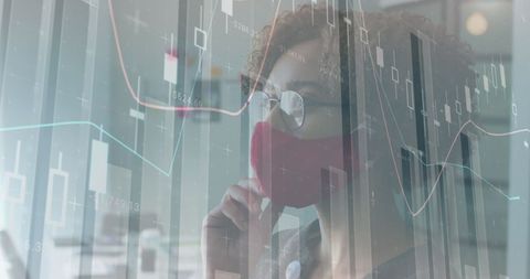 Businesswoman Analyzing Global Financial Data During Pandemic