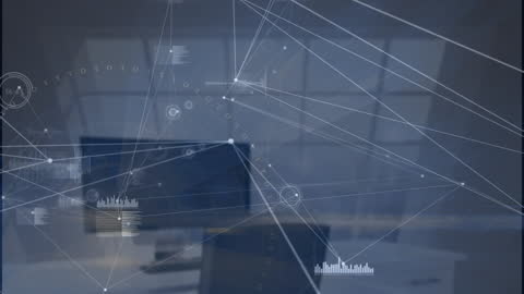 Abstract Digital Network in Modern Office Environment