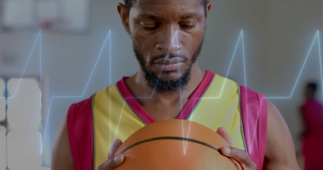 Basketball Player with Emerging Digital Data Graphics - Download Free Stock Images Pikwizard.com