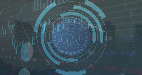 Biometric Fingerprint Tech Overlays Financial Stock Data - Download Free Stock Images Pikwizard.com