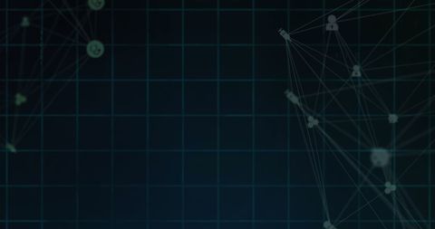Digital Interface Concept with Network Connections on Black Grid - Download Free Stock Images Pikwizard.com