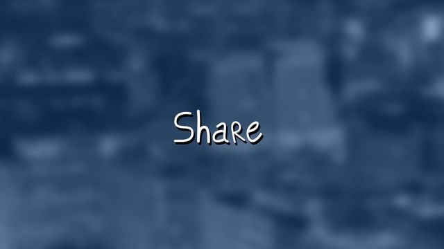 A vibrant animation featuring the word 'Share' over a blurred urban background, ideal for illustrating concepts related to social media, sharing content, and digital communication. Perfect for using in presentations, online tutorials, or promotional materials about social media interaction and digital connectivity.