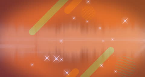 Abstract Technology with Star Icons and Geometric Shapes