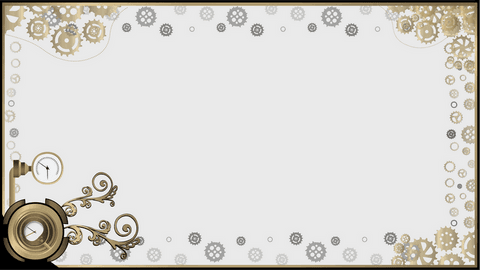 Steampunk Frame with Decorative Gears on Transparent Background