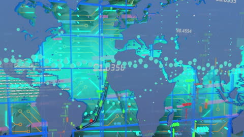 Futuristic Global Communication Digital Interface Concept