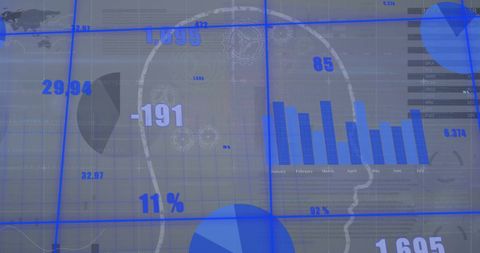 Digital Financial Data Processing with Infographic Elements - Download Free Stock Images Pikwizard.com