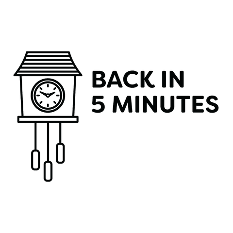 transparent back in 5 minutes text with cuckoo clock illustration - Download Free Stock Videos Pikwizard.com