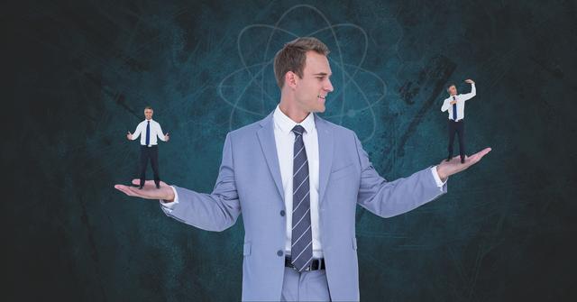 Digital composite image of businessman holding candidates - Download Free Stock Photos Pikwizard.com