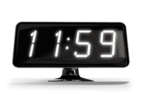 digital alarm clock displaying 11:59 on transparent background - Download Free Stock Videos Pikwizard.com