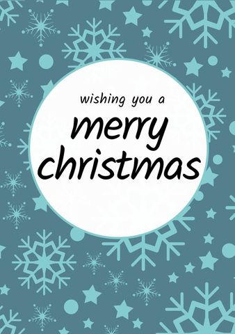 Whimsical Merry Christmas Card with Snowflake Pattern - Download Free Stock Templates Pikwizard.com