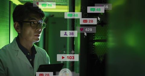 Scientist Analyzing Digital Interface in Laboratory - Download Free Stock Images Pikwizard.com