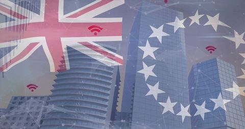 Urban Skyscrapers Linking with Wi-Fi and UK-EU Connection Overlay