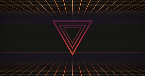 Retro Futuristic Grid with Neon Triangle Design - Download Free Stock Images Pikwizard.com