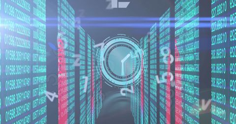 Digital Data Streams with Cyberclock Motif - Download Free Stock Images Pikwizard.com