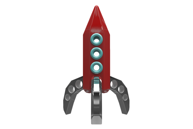 Red Transparent Toy Spaceship Isolated on White Background - Download Free Stock Videos Pikwizard.com