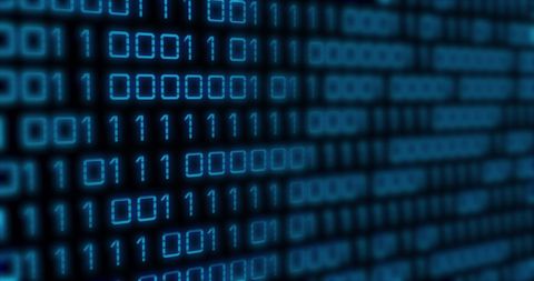 Binary Code Display on Digital Screen in Blue Light - Download Free Stock Images Pikwizard.com