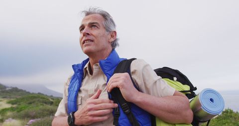 Senior Hiker in Mountains Exploring Nature - Download Free Stock Images Pikwizard.com