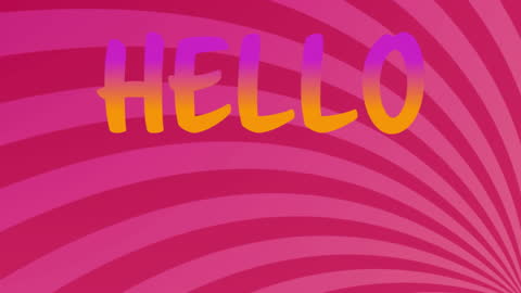 Cheerful Hello Text Animation on Vibrant Red Background