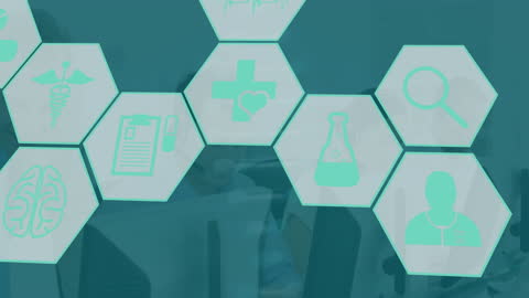 Digital Health Network Interface with Medical Icons