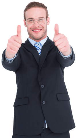 Confident Businessman Smiling Giving Thumbs Up Transparent Pose - Download Free Stock Videos Pikwizard.com