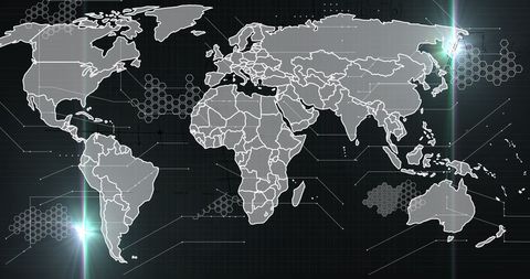 Digital Global Map with Network Connections and Data Processing - Download Free Stock Images Pikwizard.com