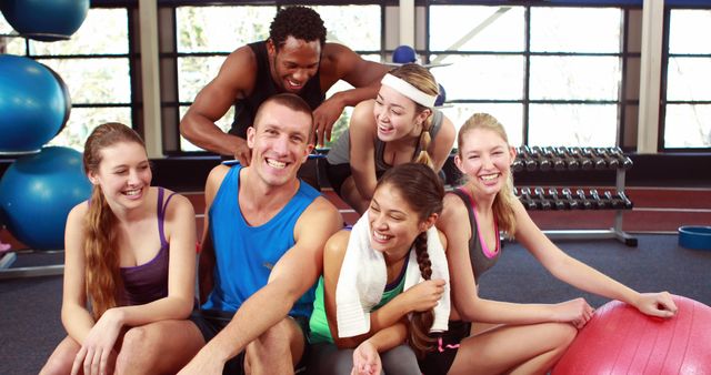 Diverse Group of Friends Enjoying Exercise at Gym - Download Free Stock Images Pikwizard.com