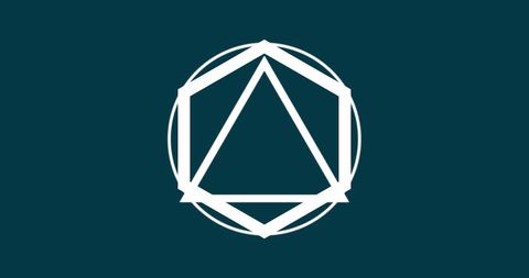 Abstract geometric design with triangle and decagon