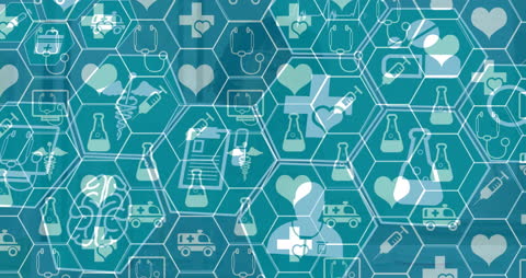 Medical Symbols and Technology Interface Illustration