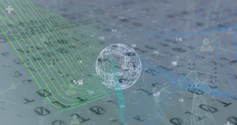 Digital Globe with Networking and Binary Code