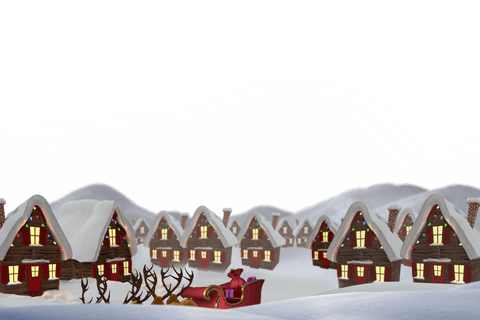 transparent christmas village with snowy houses and sleigh - Download Free Stock Videos Pikwizard.com