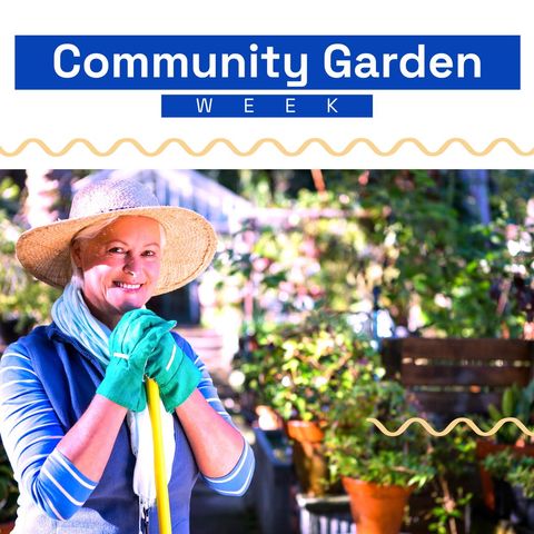 senior woman celebrating community garden week - Download Free Stock Templates Pikwizard.com
