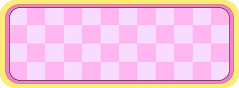 Rectangular Checkerboard Banner with Pastel Pink and Yellow on Transparent Background