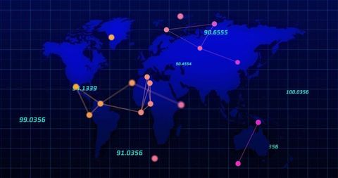 Data Processing Interface with World Map and Network Connections - Download Free Stock Images Pikwizard.com