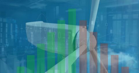 Renewable Energy Investment Growth with Wind Turbine and Financial Graphs - Download Free Stock Images Pikwizard.com
