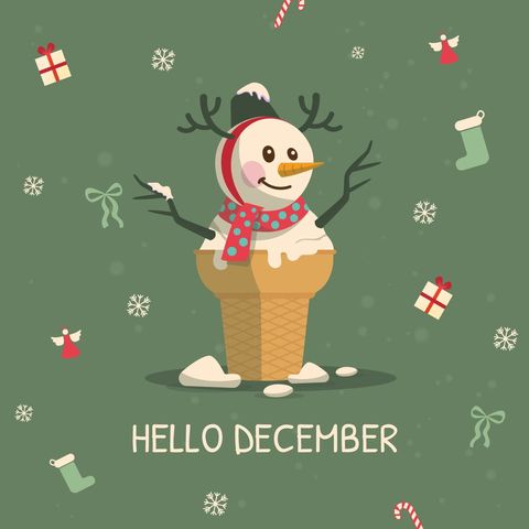 Festive Snowman Cone with Christmas Decor Elements - Download Free Stock Templates Pikwizard.com