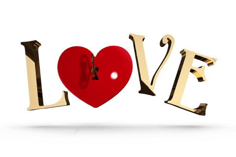 Transparent Love Text with Heart and Key Symbol - Download Free Stock Videos Pikwizard.com