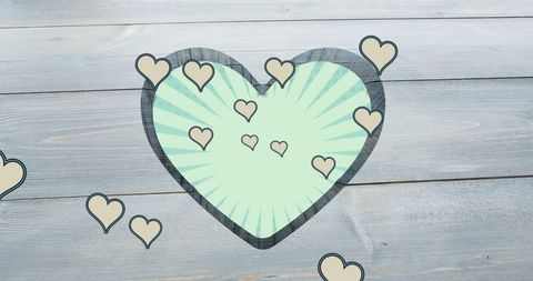 Green Striped Heart Background with Wooden Texture - Download Free Stock Images Pikwizard.com