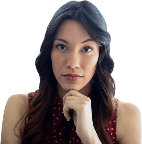 Transparent Close-Up of Woman with Striking Expression