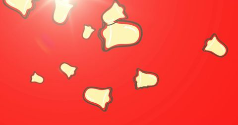 Festive christmas bells against red background