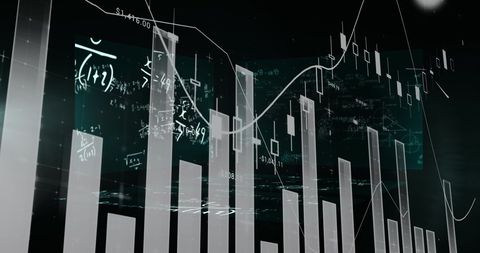 Digital Interface with Data Analysis Graphics and Equations - Download Free Stock Images Pikwizard.com