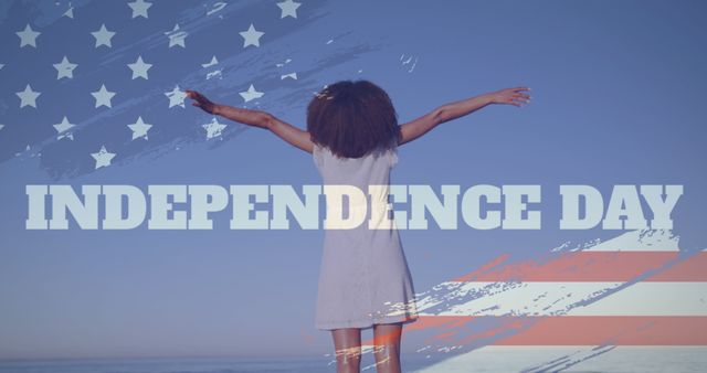 Celebrating Independence Day with Arms Raised in Joyful Freedom - Download Free Stock Images Pikwizard.com